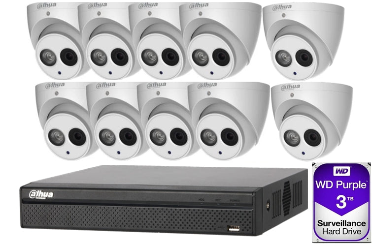 Dahua 10 x 6MP Turret Kit with 16CH NVR + 3TB HDD (ASE Variant)