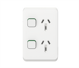 Clipsal Iconic Double Power Point 10A VERTICAL - Vivid White - 3025V-VW