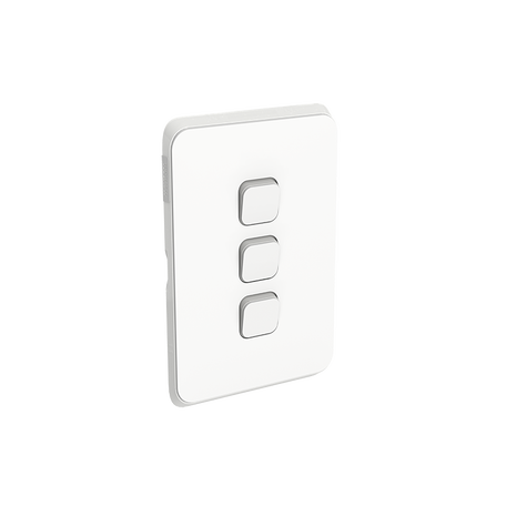 Clipsal Iconic 3 Gang Switch NON LED Vivid White - 3043VA-VW