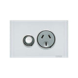 Clipsal Saturn Glass Range Single Power Point / GPO 10amp - Pure White - 4015-PW