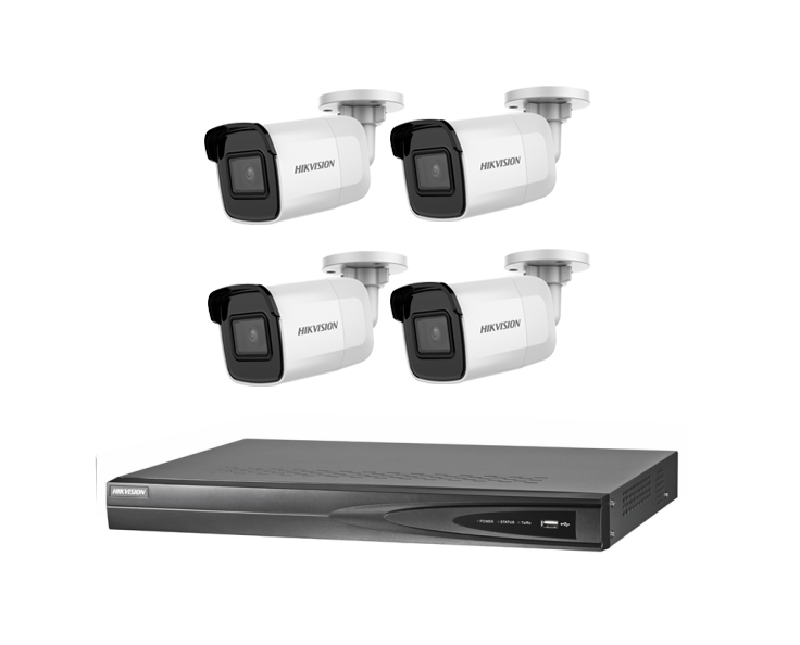 6MP 4CH Hikvision CCTV Kit: 4 x Mini Bullet Cameras + 4CH Network Recorder
