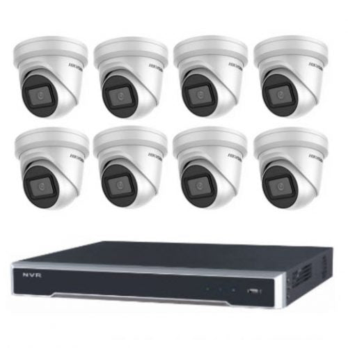 6MP 8CH Hikvision CCTV Kit: 8 x Outdoor Turret Cameras + 8CH NVR
