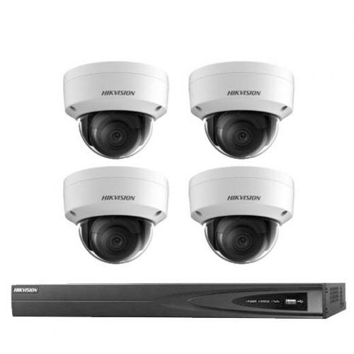 6MP 4CH Hikvision CCTV Kit: 4 x IP Vandalproof Dome Cameras + 4CH NVR