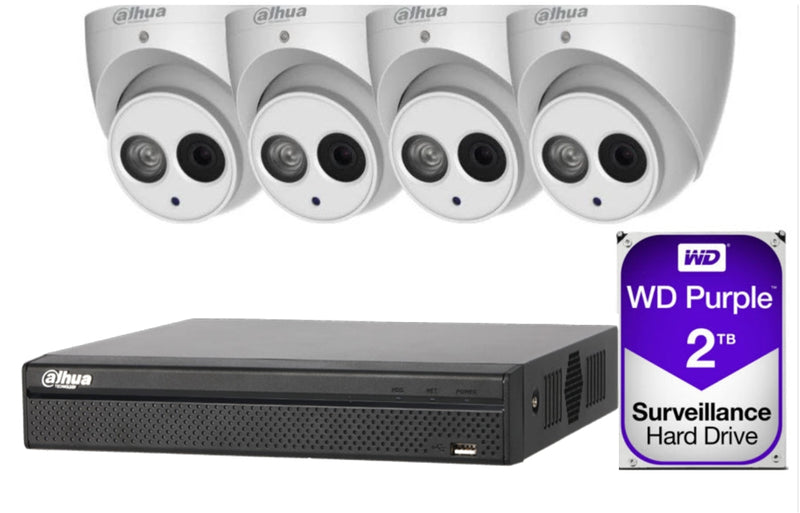 Dahua 4 x 6MP Turret Kit with 4CH NVR + 2TB HDD (ASE Variant)