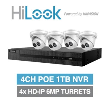 HILOOK, 4 channel HD-IP turret 6MP kit