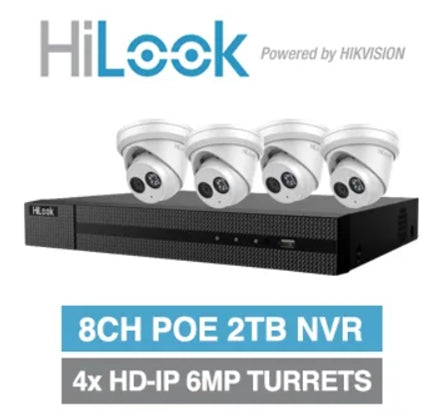 HILOOK, 8 channel HD-IP turret 6MP kit