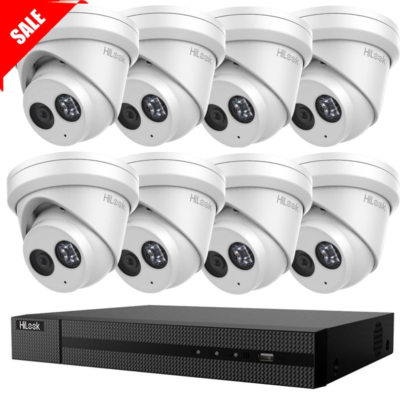HiLook 8 Channel 8 Camera 8MP 4K IP Turret Kit