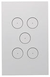 Clipsal Saturn 5 Gang Switch GRID & PLATE - ZEN WHITE - Z4065VH-ZW