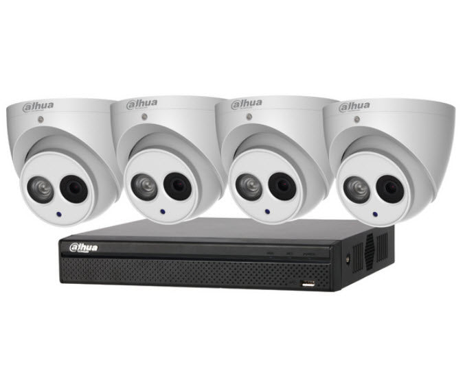 Dahua 4 x 6MP Turret Kit with 4CH NVR + 1TB HDD
